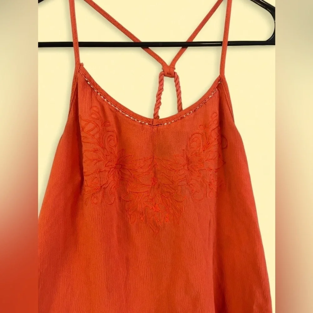 Miss Me Orange Embroidered Tank Top - Size Small - Picture 2 of 5
